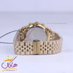 بند ساعت مچی سولیدا زنانه فلزی طلایی فول دیت L2141/3