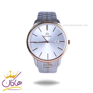 ساعت مچی سولیدا مردانه فلزی نقره ای رزگلد G2134/9