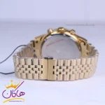 بند ساعت مچی سولیدا مردانه فلزی طلایی فول دیت G2141/3