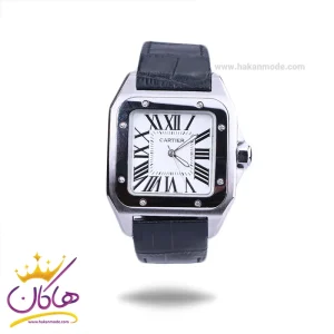 ساعت کارتیر سانتوس مردانه بند چرم مشکی قاب مربع 2878/1