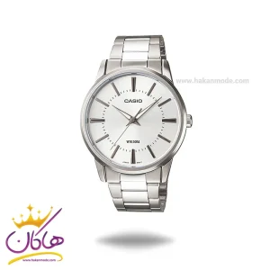 ساعت عقربه ای کاسیو مردانه نقره ای صفحه سفید MTP-1303D-7AVDF