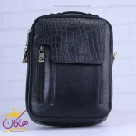 کیف دوشی چرم پوست ماری چرمسال کد 630 مشکی