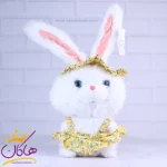 عروسک خرگوش لباس زرد گل گلی