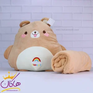 عروسک پتو دار بالشتی قهوه ای