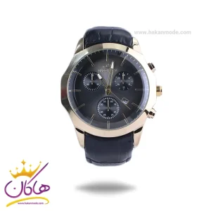ساعت عقربه ای الگانس مردانه چرم مشکی قاب طلایی G 1205/1