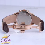 قفل ساعت عقربه ای الگانس مردانه چرم قهوه ای قاب رزگلد G 1205/3