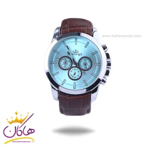 ساعت عقربه ای الگانس مردانه چرم قهوه ای شیشه آبی G 1211/3