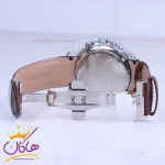 قفل ساعت عقربه ای الگانس مردانه چرم قهوه ای شیشه آبی G 1211/3