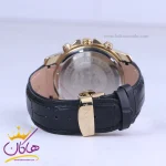 بند ساعت عقربه ای الگانس مردانه بند چرم مشکی قاب طلایی G 2097/7
