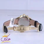 قفل ساعت مچی الگانس زنانه بند چرم مشکی قاب طلایی L 1205/2