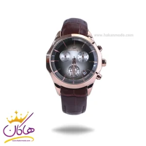 ساعت مچی الگانس زنانه بند چرم قهوه ای قاب رزگلد L 1205/4