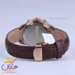 بند ساعت مچی الگانس زنانه بند چرم قهوه ای قاب رزگلد L 1205/4