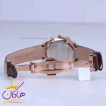 قفل ساعت مچی الگانس زنانه بند چرم قهوه ای قاب رزگلد L 1205/4