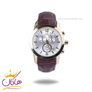 ساعت عقربه ای الگانس زنانه چرم قهوه ای قاب طلایی L 1209/4