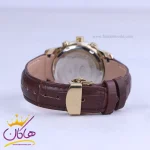 بند ساعت عقربه ای الگانس زنانه چرم قهوه ای قاب طلایی L 1209/4