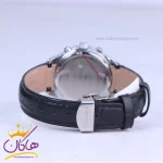 بند ساعت مچی الگانس زنانه بند چرم مشکی شیشه آبی L 1211/2