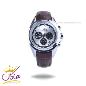ساعت مچی الگانس زنانه چرم قهوه ای قاب نقره ای L1256/2