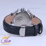 بند ساعت مچی الگانس زنانه بند چرم مشکی صفحه سبز L 1256/6