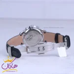قفل ساعت مچی الگانس زنانه بند چرم مشکی صفحه سبز L 1256/6