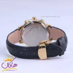 بند ساعت عقربه ای رومانسون زنانه چرم مشکی قاب طلایی L 2070/2