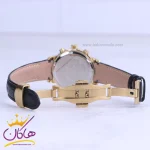قفل ساعت عقربه ای رومانسون زنانه چرم مشکی قاب طلایی L 2070/2