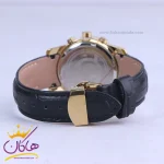 بند ساعت عقربه ای رومانسون زنانه چرم مشکی قاب طلایی L 2072/4