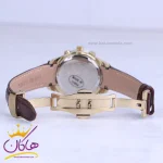 قفل ساعت عقربه ای رومانسون زنانه بند چرم قهوه ای L8066/2