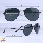 ابعاد عینک آفتابی ری بن فراری مردانه تمام مشکی 23001/2