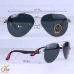 ابعاد عینک آفتابی ری بن مردانه فلزی فریم نقره ای خلبانی RB 2402/3