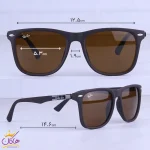 ابعاد عینک آفتابی مردانه ری بن فریم مربع قهوه ای P 3318/2