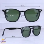 ابعاد عینک آفتابی مردانه ری بن فریم ویفرر شیشه سبز RB 4258-F/1