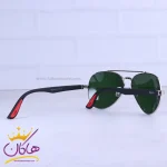 دسته عینک آفتابی ری بن مردانه فلزی شیشه سبز خلبانی RB 2402/1