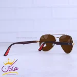 دسته عینک آفتابی ری بن مردانه فلزی قهوه ای خلبانی RB 2402/2