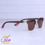عدسی عینک آفتابی ری بن فراری مردانه فریم مربع قهوه ای RB 3697/5