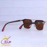 دسته عینک آفتابی ری بن فراری مردانه فریم مربع قهوه ای RB 3697/5