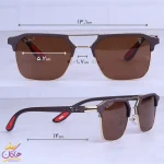 ابعاد عینک آفتابی ری بن فراری مردانه فریم مربع قهوه ای RB 3697/5