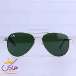 عینک آفتابی ری بن مردانه فلزی طلایی شیشه سبز RB 4854/2