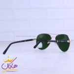 دسته عینک آفتابی ری بن مردانه فلزی طلایی شیشه سبز RB 4854/2