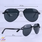 ابعاد عینک آفتابی ری بن مردانه فلزی تمام مشکی RB 4854/3