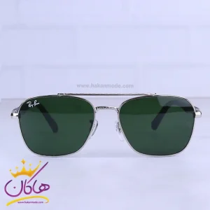 عینک آفتابی مردانه ری بن نقره ای شیشه سبز RB 5712/4