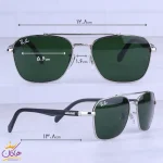 ابعاد عینک آفتابی مردانه ری بن نقره ای شیشه سبز RB 5712/4