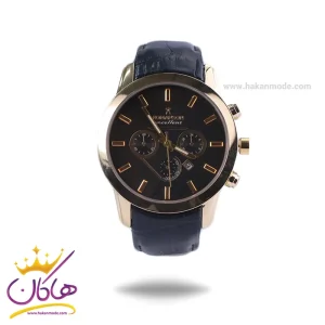 ساعت عقربه ای رومانسون مردانه چرم مشکی قاب طلایی G 2072/3
