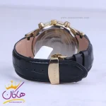 بند ساعت عقربه ای رومانسون مردانه چرم مشکی قاب طلایی G 2101/3