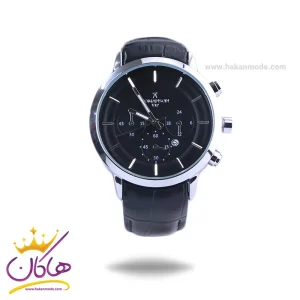 ساعت عقربه ای رومانسون مردانه بند چرم مشکی G 8063/1