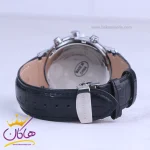 بند ساعت عقربه ای رومانسون مردانه بند چرم مشکی G 8063/1