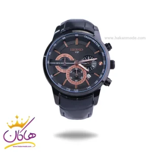 ساعت مچی سیکو مردانه بند چرم مشکی کرنوگراف G9233/17