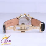 ساعت مچی سیکو زنانه بند چرم قاب طلایی کرنوگراف L9233/19 نمای بسته قفل