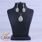 نیم ست استیل زنانه طرح اشک نگین‌ دار