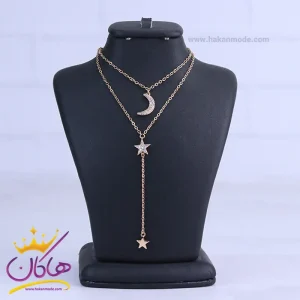 گردنبند استیل زنانه ست ماه و ستاره XP 13370