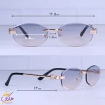 ابعاد عینک آفتابی کارتیر زنانه فلزی بدون فریم C 004/2